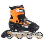 Role reglabile Portocaliu-Negru din aluminiu Roti din silicon si frana