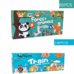 set-puzzle-din-lemn-educative-tren-si-animale