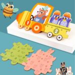 set-puzzle-din-lemn-educative-tren-si-animale