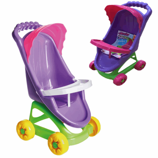 Carucior de impins cu 3 roti pentru papusi Printesa Melissa