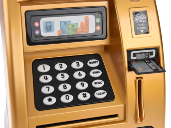 Jucarie Pusculita bancomat cu sunete pentru copii ATM cu card