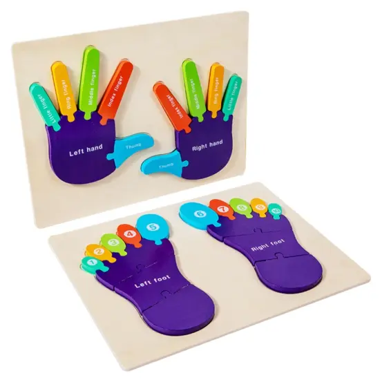 Puzzle Montessori lemn incastru educativ Palme si Talpi