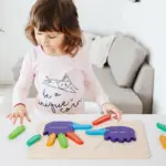 Puzzle Montessori lemn incastru educativ Palme si Talpi