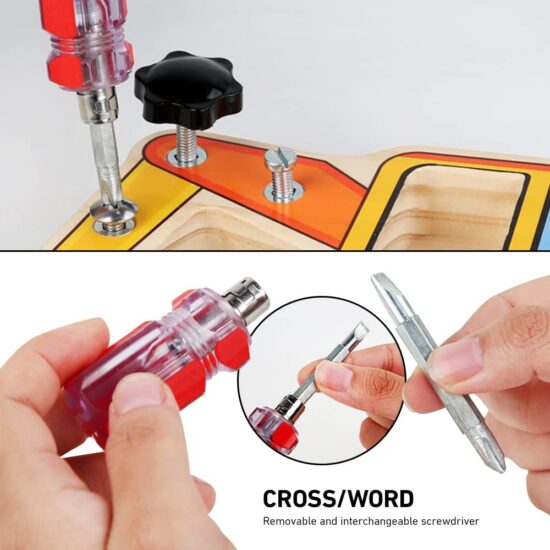 Excavator Montessori Placa lemn Suruburi Banc scule