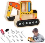 Excavator Montessori Placa lemn Suruburi Banc scule