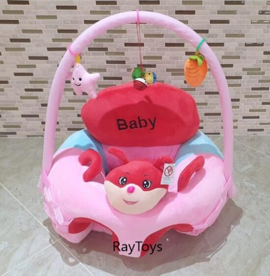 Fotoliu cu arcada si jucarii bebelusi Animalutul Baby roz