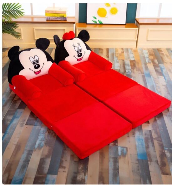 Fotoliu extensibil Canapea Minnie si Mickey Mouse cu 3 parti