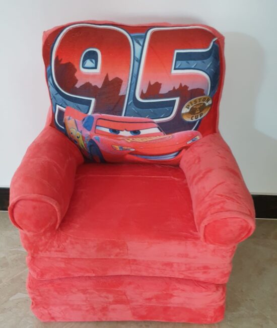 Fotoliu extensibil plus Masina Cars rosie triplu 115-160 cm