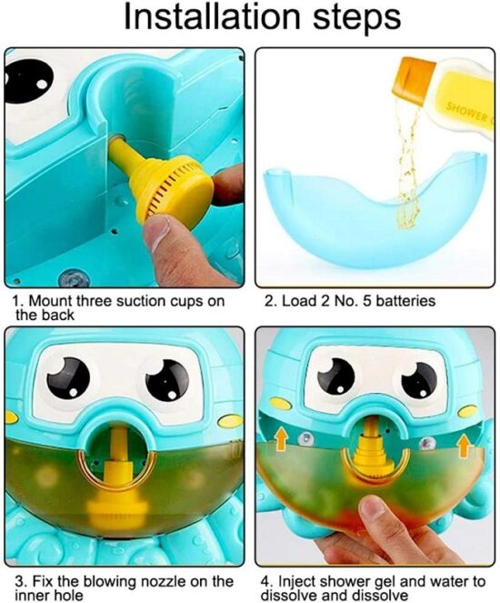 Jucarie de baie muzicala copii cu baloane Caracatita