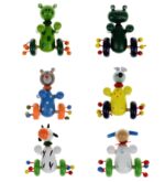 Jucarie de impins Animalute cu bilute la roti Zornaitori