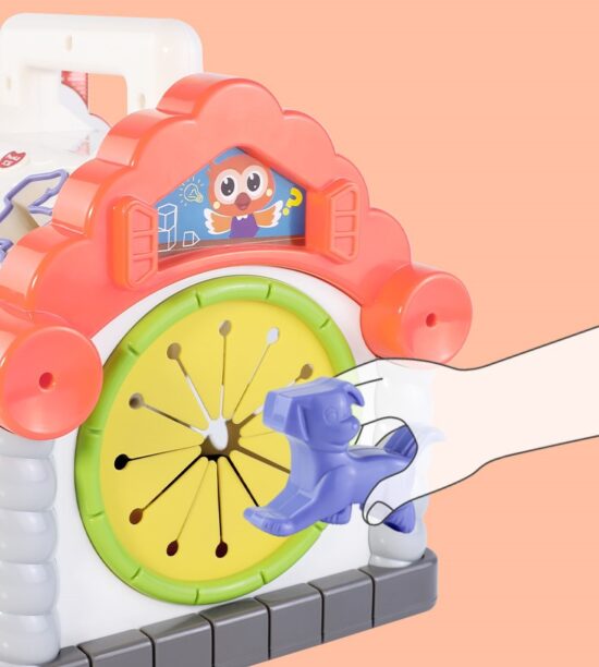 Jucarie interactiva cu activitati Casuta educativa si 3 cuburi