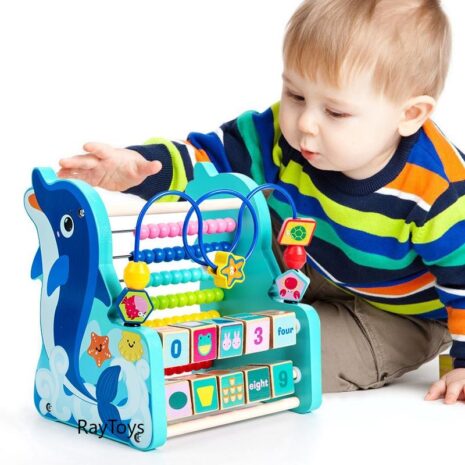 Jucarie motrica cu abac cifre forme geometrice Delfinul