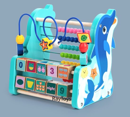 Jucarie motrica cu abac cifre forme geometrice Delfinul