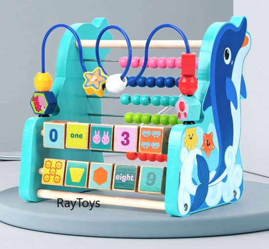 Jucarie motrica cu abac cifre forme geometrice Delfinul