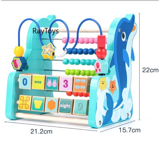 Jucarie motrica cu abac cifre forme geometrice Delfinul