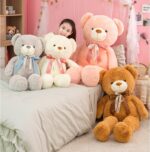 Jucarie plus Ursuletii colorati cu fundita 80 cm