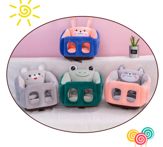 Scaun multifunctional din plus cu centura si desene bebelusi