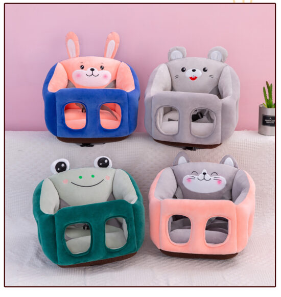 Scaun multifunctional din plus cu centura si desene bebelusi