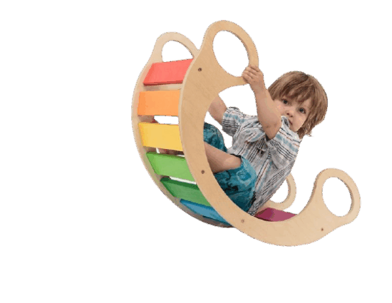 Balansoar din lemn Curcubeu Multifunctional Rainbow