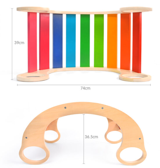Balansoar din lemn Curcubeu Multifunctional Rainbow