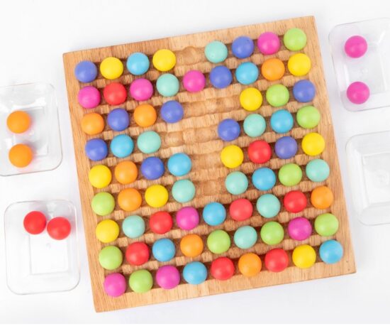 Joc Montessori Tablita cu bile colorate Rainbow color