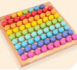 Joc Montessori Tablita cu bile colorate Rainbow color