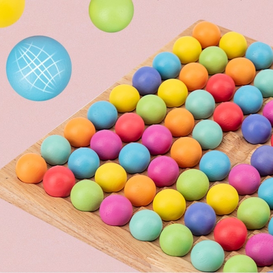 Joc Montessori Tablita cu bile colorate Rainbow color