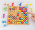 Joc Montessori Tablita cu bile colorate Rainbow color