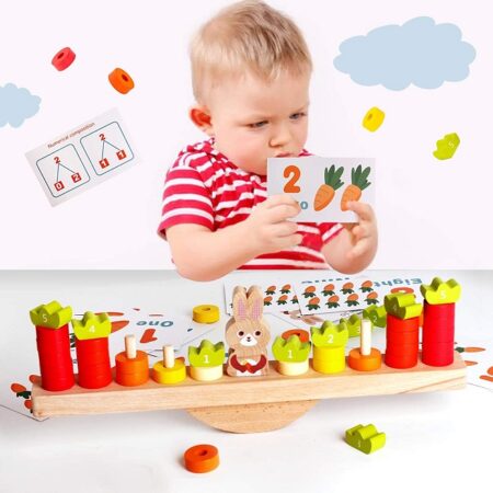 Joc echilibru Matematic Jucarie sortator cu forme Iepurasul