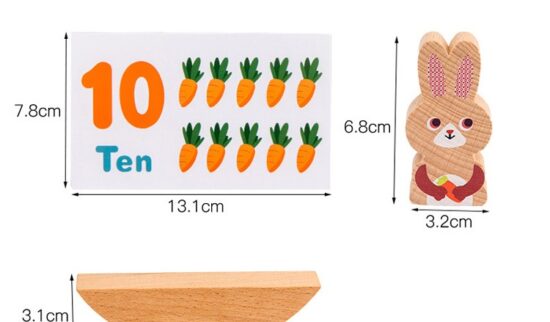 Joc echilibru Matematic Jucarie sortator cu forme Iepurasul