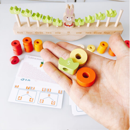 Joc echilibru Matematic Jucarie sortator cu forme Iepurasul