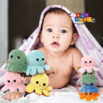 Jucarie plus Caracatita umpluta reversibila cu 2 fete Mood Octopus