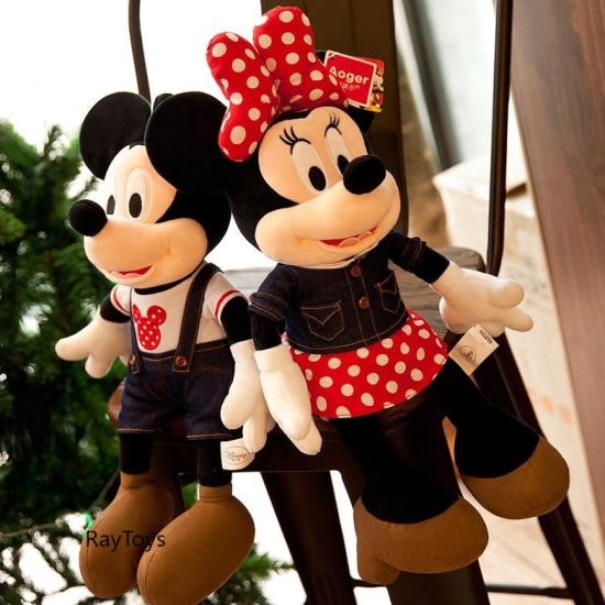 Minnie si Mickey Mouse imbracati in blugi Jucarii plus 50 cm