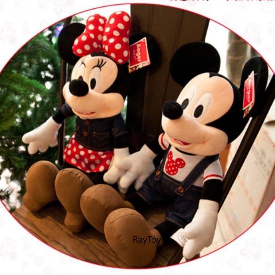 Minnie si Mickey Mouse imbracati in blugi Jucarii plus 50 cm