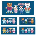 Puzzle din lemn cu magnet si tablita cu marker Imbraca Familia