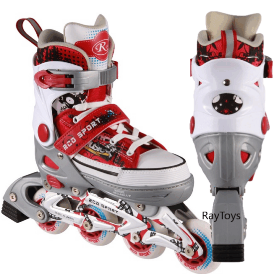 Role reglabile din aluminiu Model Adidas Rosu