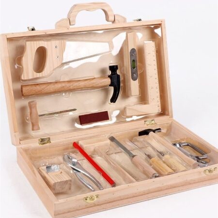 Trusa de scule din lemn Set instrumente tamplarie copii