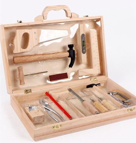 Trusa de scule din lemn Set instrumente tamplarie copii