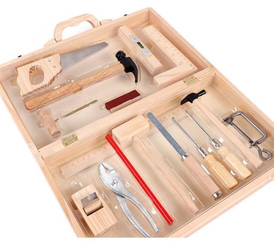 Trusa de scule din lemn Set instrumente tamplarie copii