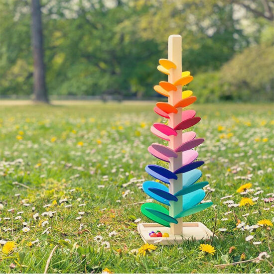 Arborele Montessori din lemn muzical Copacul Rainbow