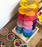 Arborele Montessori din lemn muzical Copacul Rainbow