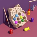 Joc de pescuit magnetic Pisicuta cu pestisori din lemn