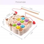 Joc de pescuit magnetic Pisicuta cu pestisori din lemn