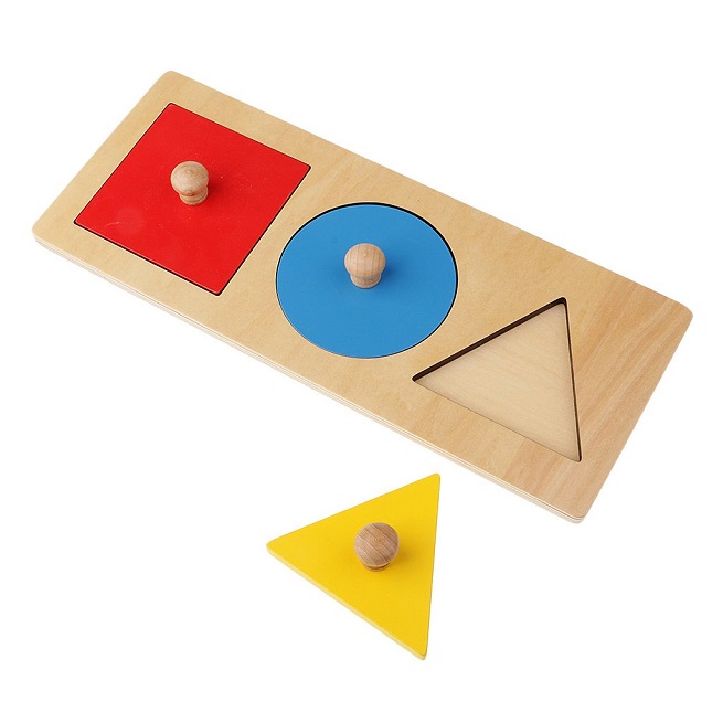 Joc lemn Montessori Forme geometrice mari individuale