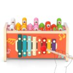 Joc pescuit magnetic Centru de activitati din lemn Clown