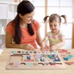 Puzzle cu magnet si Tangram cu forme geometrice T