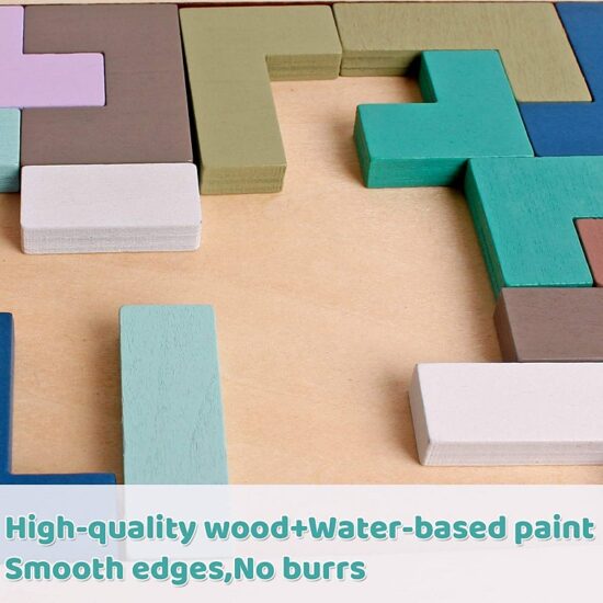 Puzzle cu magnet si Tangram cu forme geometrice T