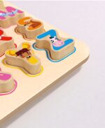 Puzzle din lemn educativ Alfabetul cu imagini 3D