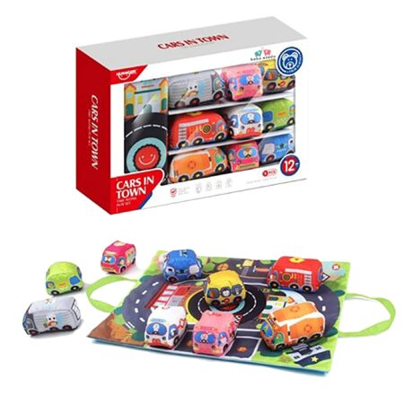 Set 6 masini jucarii cu covor de joaca si gentuta copii