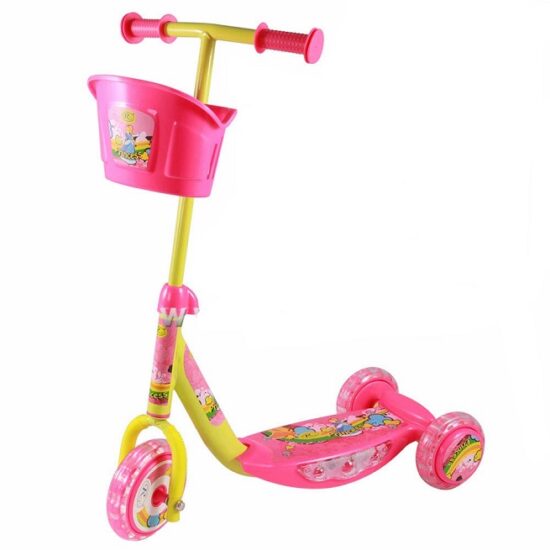 Trotineta cu 3 roti cu lumini si sunete cosulet pentru transport